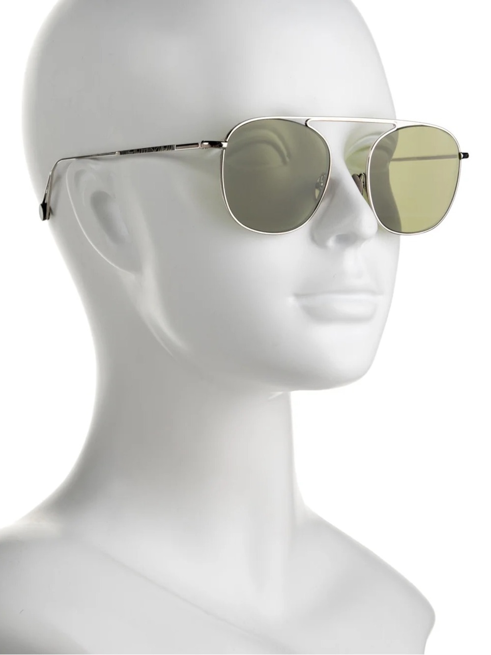 Ahlem Anvers white gold khaki aviator sunglasses